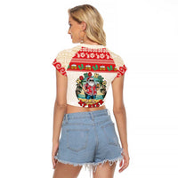 Mele Kalikimaka Hawaii Raglan Cropped T Shirt Funny Beer-Loving Santa Hawaiian Tropical LT14 - Polynesian Pride