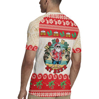 Mele Kalikimaka Hawaii Rugby Jersey Funny Beer-Loving Santa Hawaiian Tropical - Polynesian Pride