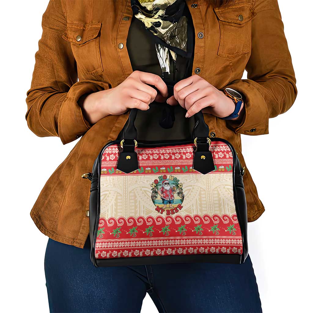 Mele Kalikimaka Hawaii Shoulder Handbag Funny Beer-Loving Santa Hawaiian Tropical LT14 - Polynesian Pride
