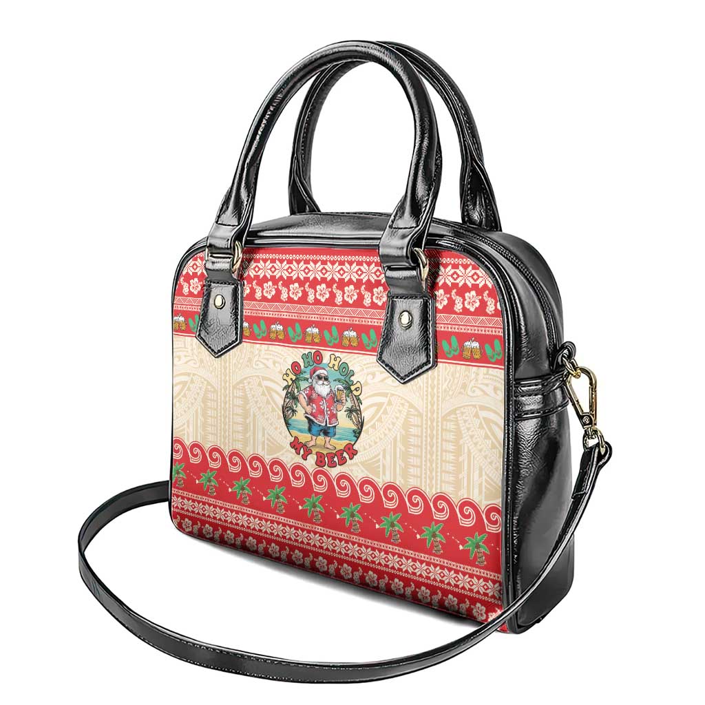 Mele Kalikimaka Hawaii Shoulder Handbag Funny Beer-Loving Santa Hawaiian Tropical LT14 - Polynesian Pride