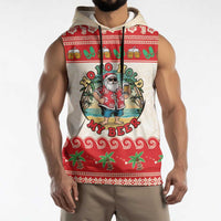 Mele Kalikimaka Hawaii Sleeveless Hoodie Funny Beer-Loving Santa Hawaiian Tropical LT14 - Polynesian Pride