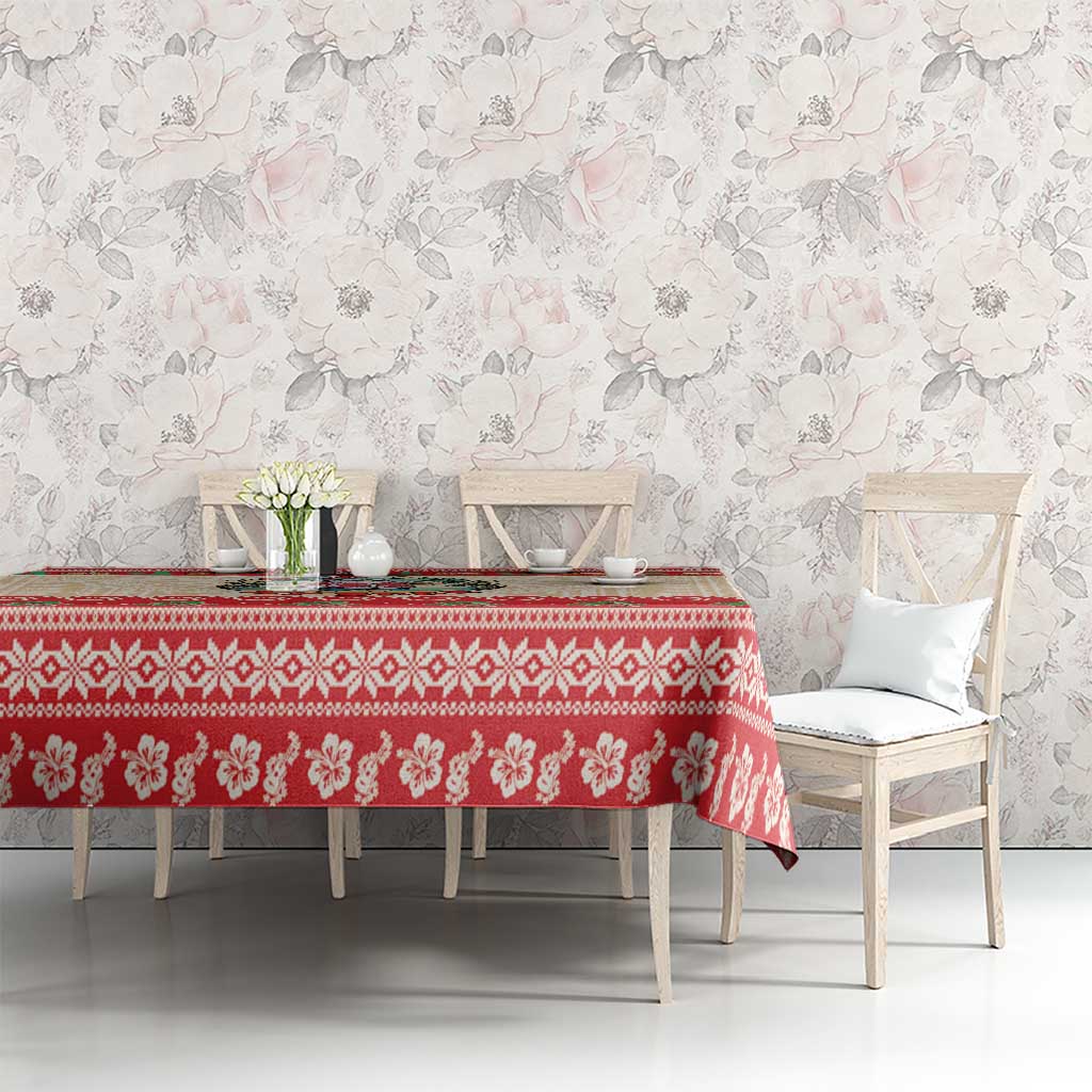 Mele Kalikimaka Hawaii Tablecloth Funny Beer-Loving Santa Hawaiian Tropical - Polynesian Pride