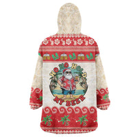 Mele Kalikimaka Hawaii Wearable Blanket Hoodie Funny Beer-Loving Santa Hawaiian Tropical LT14 - Polynesian Pride
