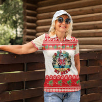 Mele Kalikimaka Hawaii Women Polo Shirt Funny Beer-Loving Santa Hawaiian Tropical - Polynesian Pride