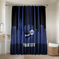 New Zealand Auckland Football Custom Bathroom Set Go City of Sails Est 2025 LT14 Shower Curtain Only Black - Polynesian Pride