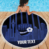 New Zealand Auckland Football Custom Beach Blanket Go City of Sails Est 2025 LT14 - Polynesian Pride