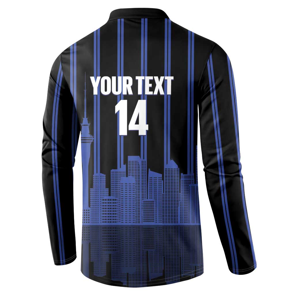 New Zealand Auckland Football Custom Button Sweatshirt Go City of Sails Est 2025 LT14 - Polynesian Pride