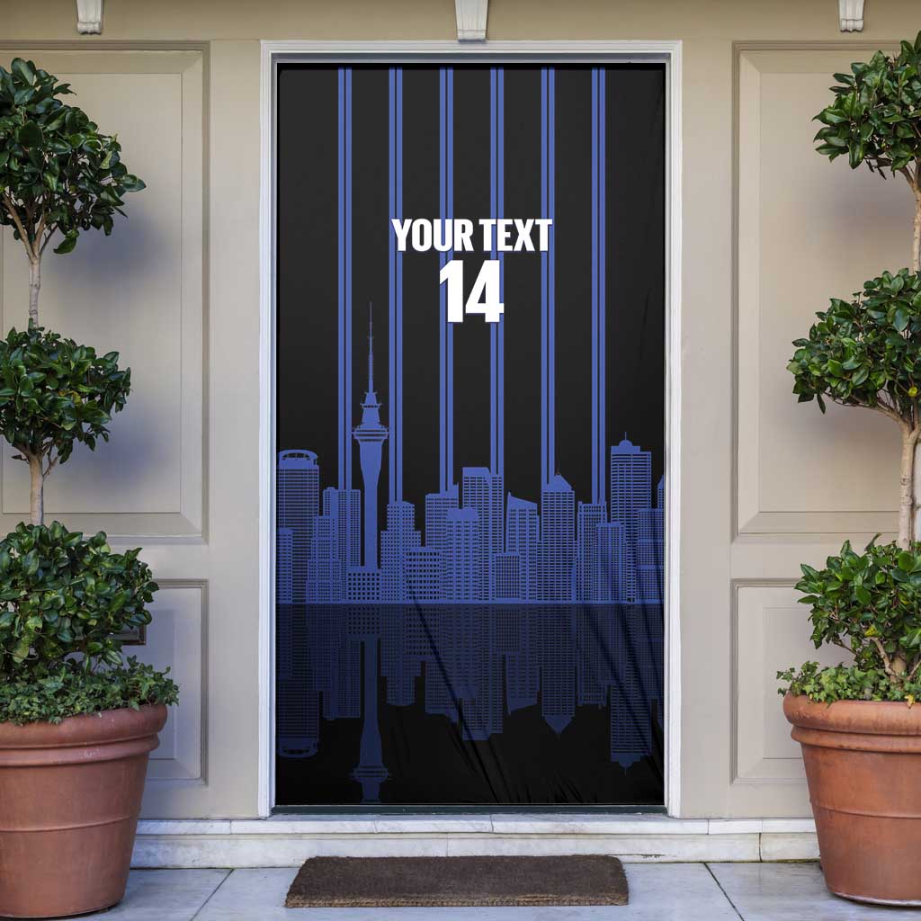 New Zealand Auckland Football Custom Door Cover Go City of Sails Est 2025 LT14 Black - Polynesian Pride