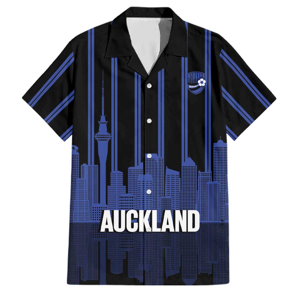 New Zealand Auckland Football Custom Family Matching Mermaid Dress and Hawaiian Shirt Go City of Sails Est 2025 LT14 Dad's Shirt - Short Sleeve Black - Polynesian Pride