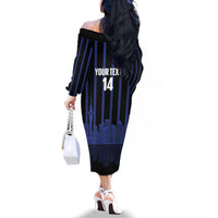 New Zealand Auckland Football Custom Family Matching Off The Shoulder Long Sleeve Dress and Hawaiian Shirt Go City of Sails Est 2025 LT14 - Polynesian Pride