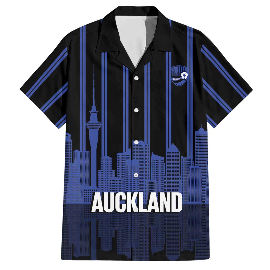 New Zealand Auckland Football Custom Hawaiian Shirt Go City of Sails Est 2025 LT14 Black - Polynesian Pride