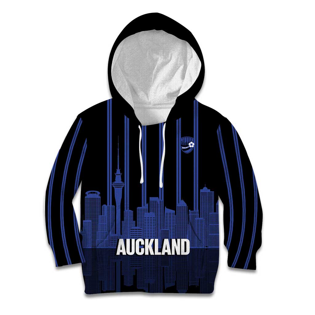 New Zealand Auckland Football Custom Kid Hoodie Go City of Sails Est 2025 LT14 Hoodie Black - Polynesian Pride