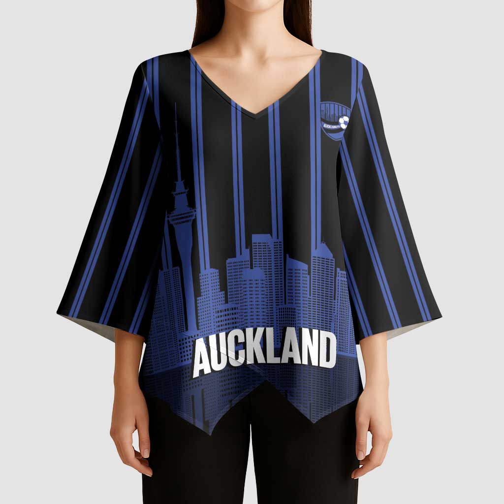 New Zealand Auckland Football Custom Kimono Sleeve Blouse Go City of Sails Est 2025 LT14 - Polynesian Pride