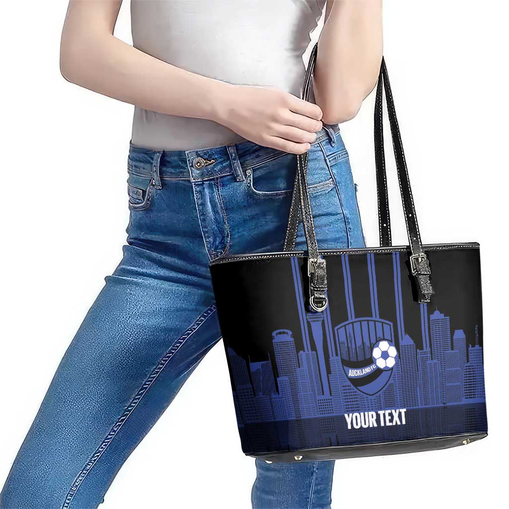 New Zealand Auckland Football Custom Leather Tote Bag Go City of Sails Est 2025 LT14 - Polynesian Pride