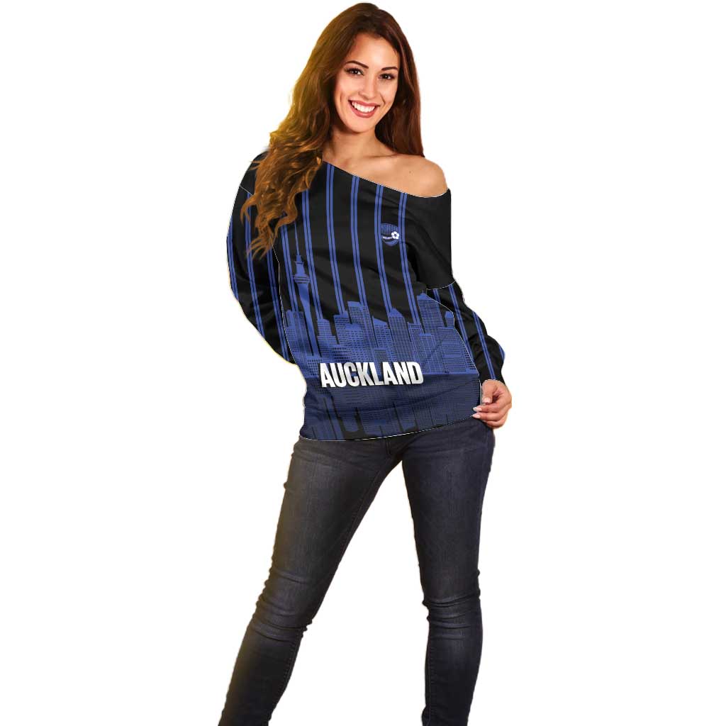 New Zealand Auckland Football Custom Off Shoulder Sweater Go City of Sails Est 2025 LT14 - Polynesian Pride