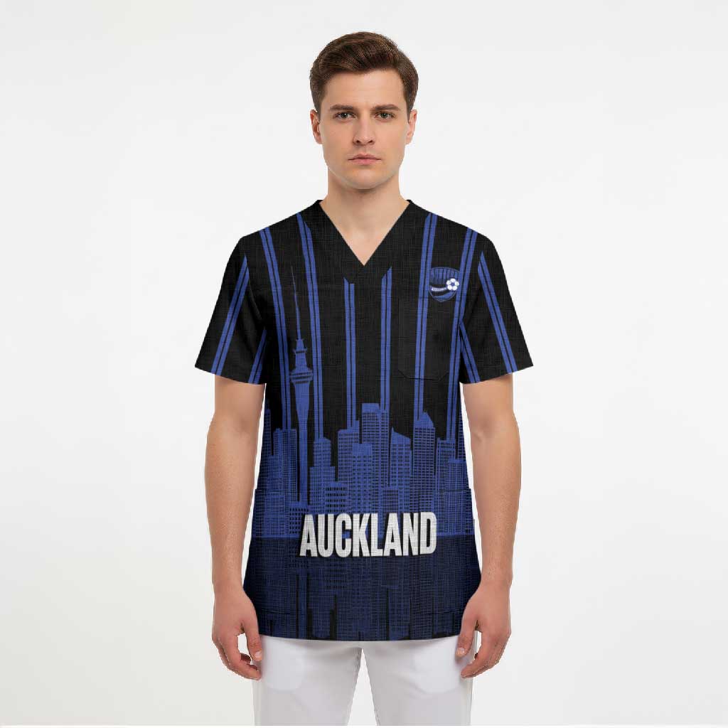 New Zealand Auckland Football Custom Scrub Top Go City of Sails Est 2025 LT14 - Polynesian Pride