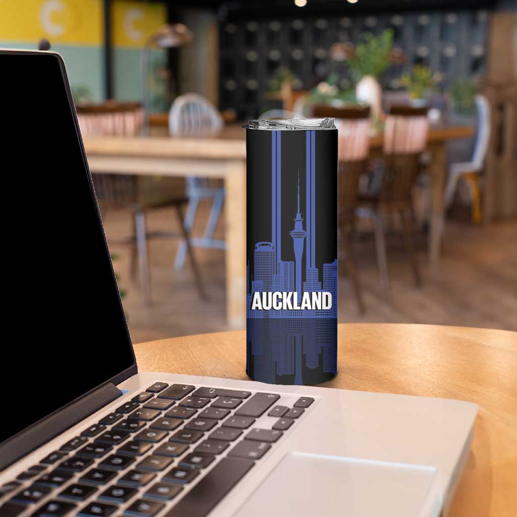 New Zealand Auckland Football Custom Skinny Tumbler Go City of Sails Est 2025 LT14 - Polynesian Pride