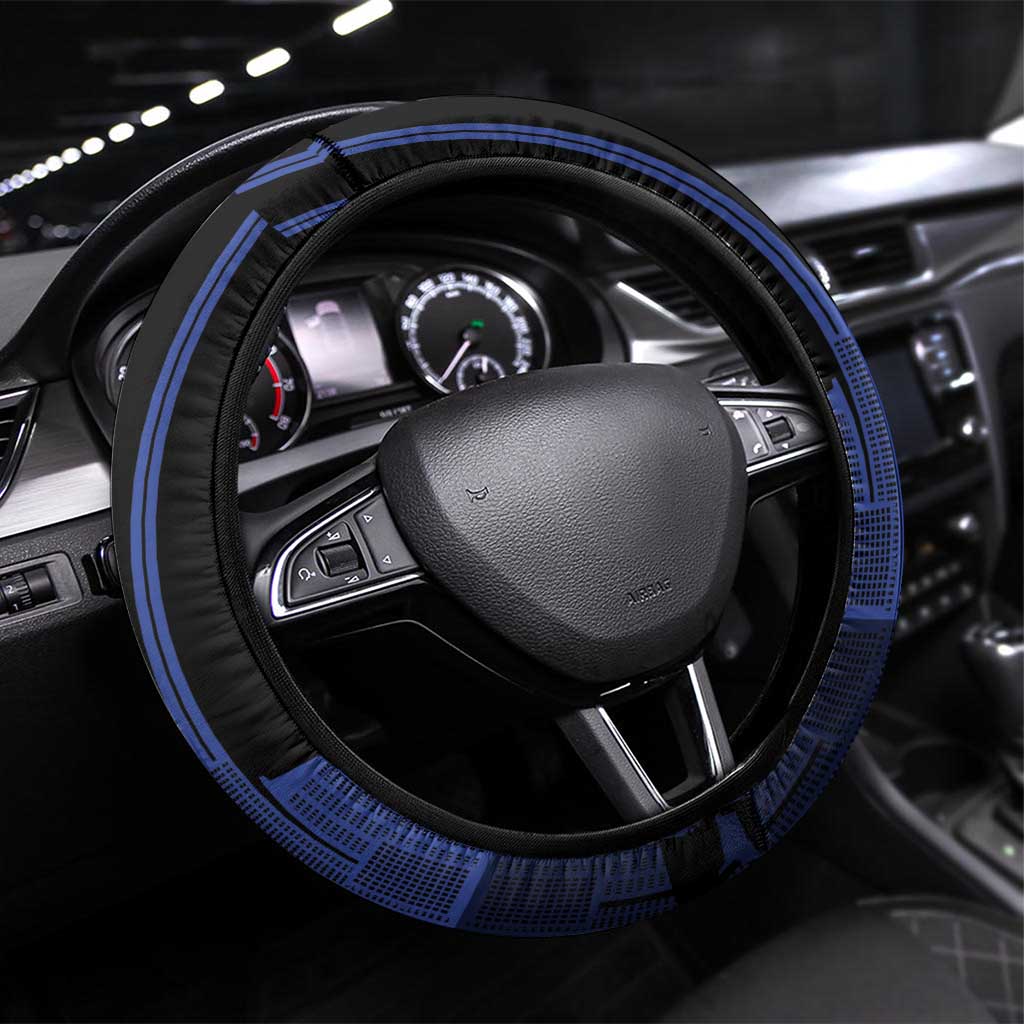 New Zealand Auckland Football Steering Wheel Cover Go City of Sails Est 2025 LT14 Universal Fit Black - Polynesian Pride
