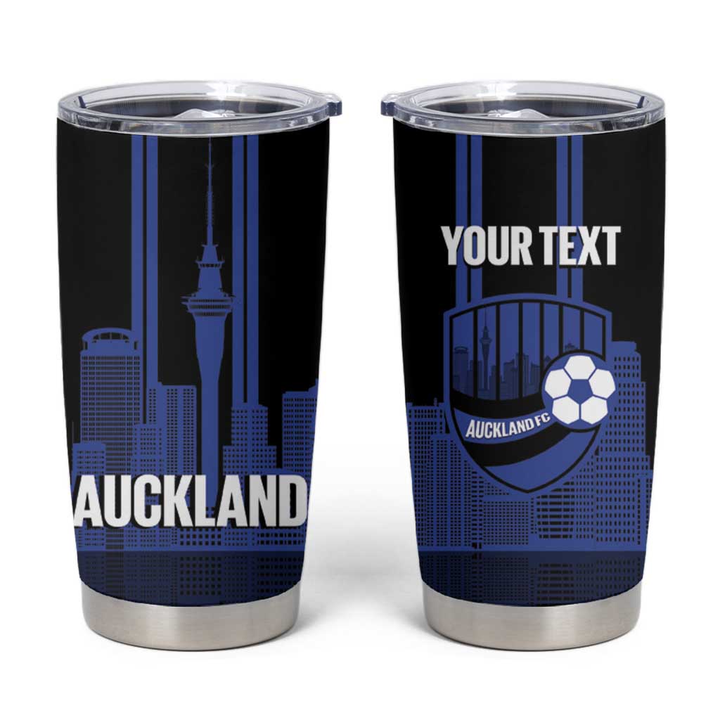 New Zealand Auckland Football Custom Tumbler Cup Go City of Sails Est 2025 LT14 Black - Polynesian Pride