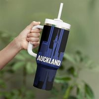 New Zealand Auckland Football Custom Tumbler With Handle Go City of Sails Est 2025 LT14 - Polynesian Pride