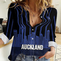 New Zealand Auckland Football Custom Women Casual Shirt Go City of Sails Est 2025 LT14 Female Black - Polynesian Pride