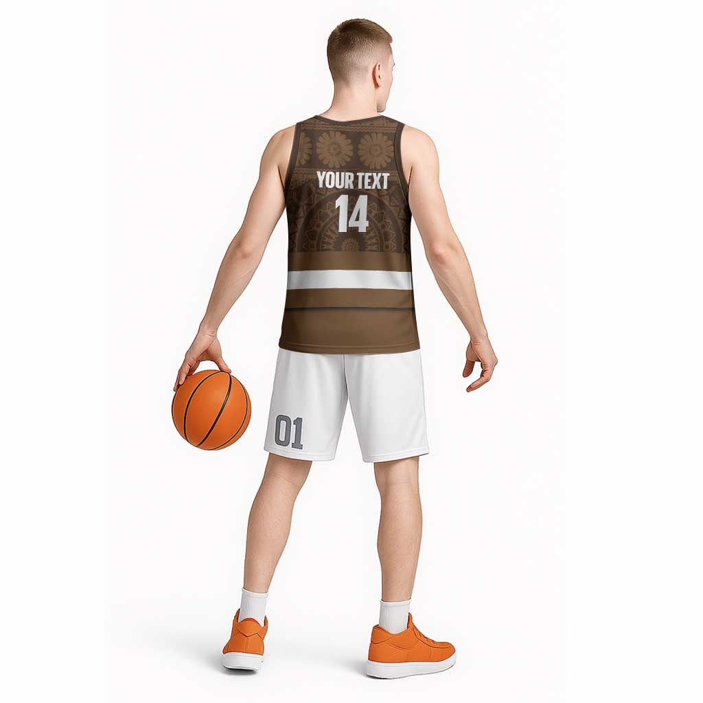 Bula Fiji Football Custom Basketball Jersey One Vanua One Team Tapa Pattern
