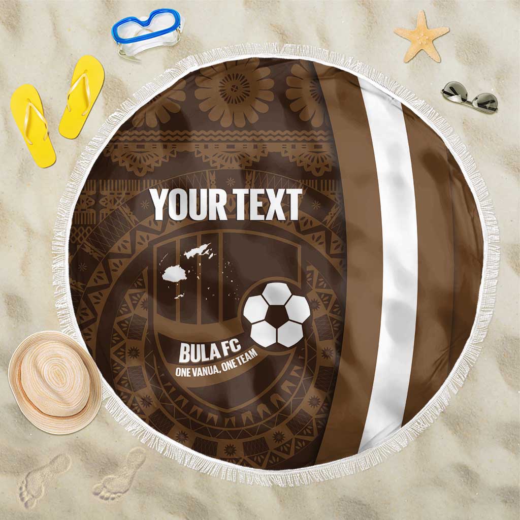 Bula Fiji Football Custom Beach Blanket One Vanua One Team Tapa Pattern