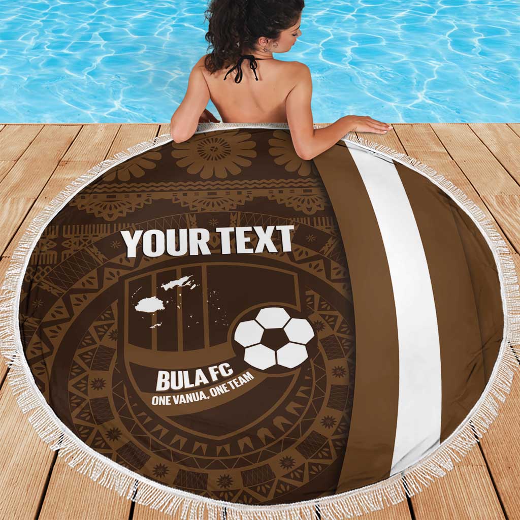 Bula Fiji Football Custom Beach Blanket One Vanua One Team Tapa Pattern