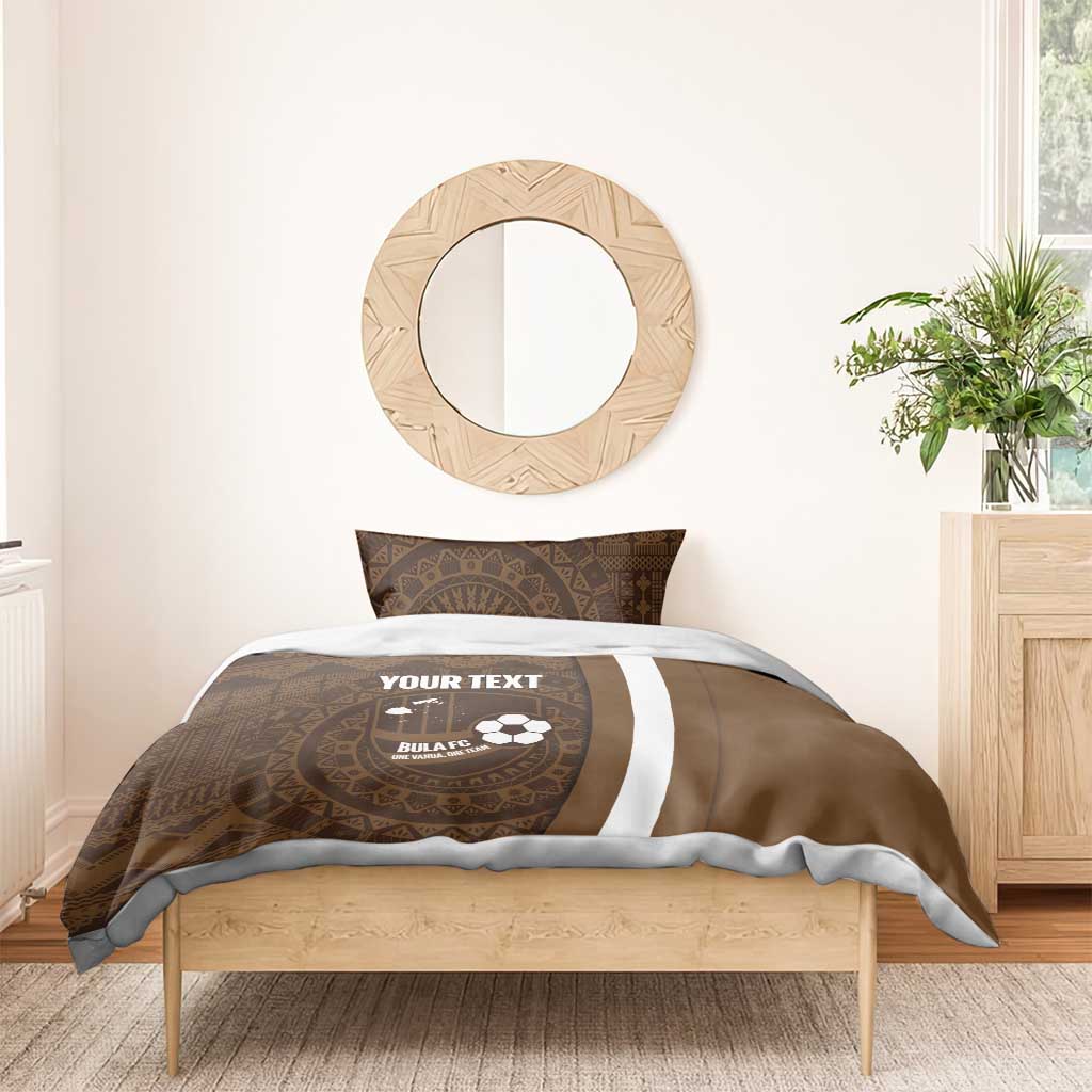 Bula Fiji Football Custom Bedding Set One Vanua One Team Tapa Pattern