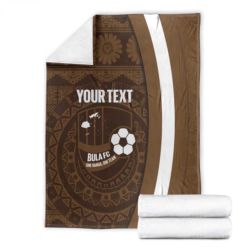 Bula Fiji Football Custom Blanket One Vanua One Team Tapa Pattern