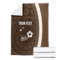 Bula Fiji Football Custom Blanket One Vanua One Team Tapa Pattern