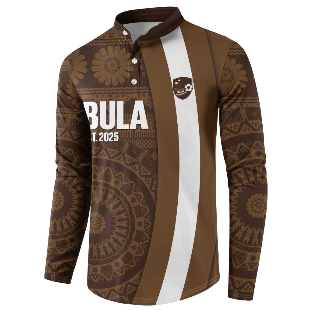 Bula Fiji Football Custom Button Sweatshirt One Vanua One Team Tapa Pattern