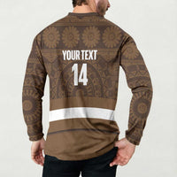 Bula Fiji Football Custom Button Sweatshirt One Vanua One Team Tapa Pattern
