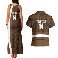 Bula Fiji Football Custom Couples Matching Tank Maxi Dress and Hawaiian Shirt One Vanua One Team Tapa Pattern LT14 - Polynesian Pride