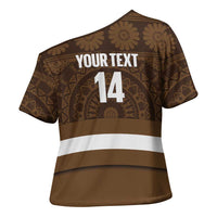 Bula Fiji Football Custom Cross Shoulder Shirt One Vanua One Team Tapa Pattern