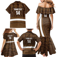Bula Fiji Football Custom Family Matching Mermaid Dress and Hawaiian Shirt One Vanua One Team Tapa Pattern LT14 - Polynesian Pride