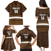 Bula Fiji Football Custom Family Matching Puletasi and Hawaiian Shirt One Vanua One Team Tapa Pattern LT14 - Polynesian Pride