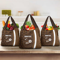 Bula Fiji Football Custom Grocery Bag One Vanua One Team Tapa Pattern