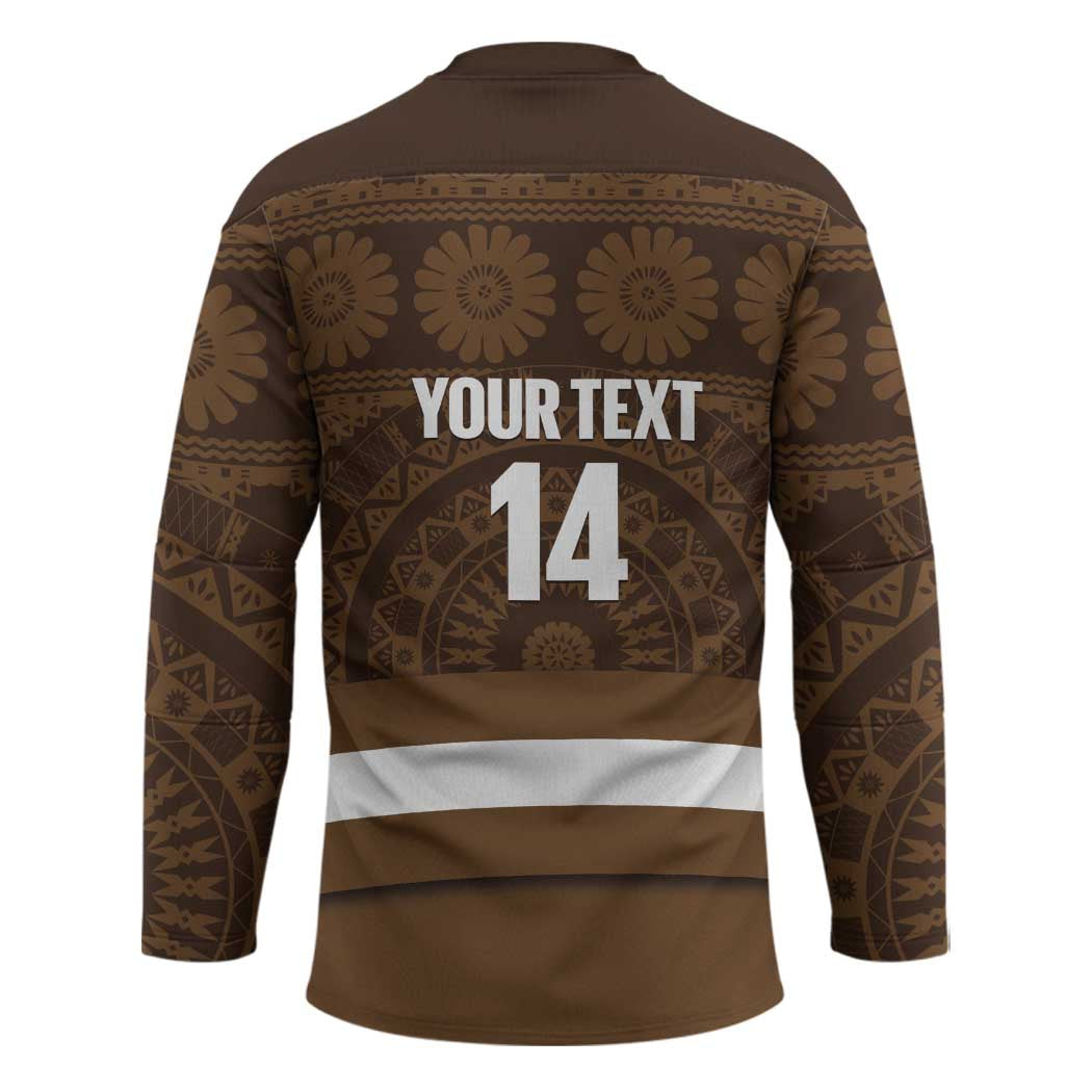 Bula Fiji Football Custom Hockey Jersey One Vanua One Team Tapa Pattern