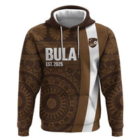Bula Fiji Football Custom Hoodie One Vanua One Team Tapa Pattern LT14 Pullover Hoodie Brown - Polynesian Pride