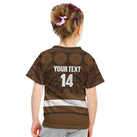 Bula Fiji Football Custom Kid T Shirt One Vanua One Team Tapa Pattern
