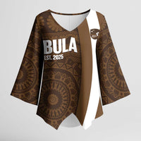Bula Fiji Football Custom Kimono Sleeve Blouse One Vanua One Team Tapa Pattern