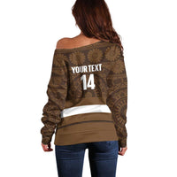 Bula Fiji Football Custom Off Shoulder Sweater One Vanua One Team Tapa Pattern