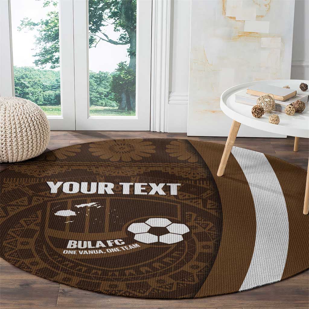 Bula Fiji Football Custom Round Carpet One Vanua One Team Tapa Pattern