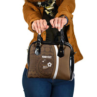 Bula Fiji Football Custom Shoulder Handbag One Vanua One Team Tapa Pattern LT14 One Size Brown - Polynesian Pride