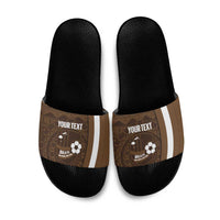 Bula Fiji Football Custom Slide Sandals One Vanua One Team Tapa Pattern