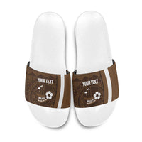 Bula Fiji Football Custom Slide Sandals One Vanua One Team Tapa Pattern