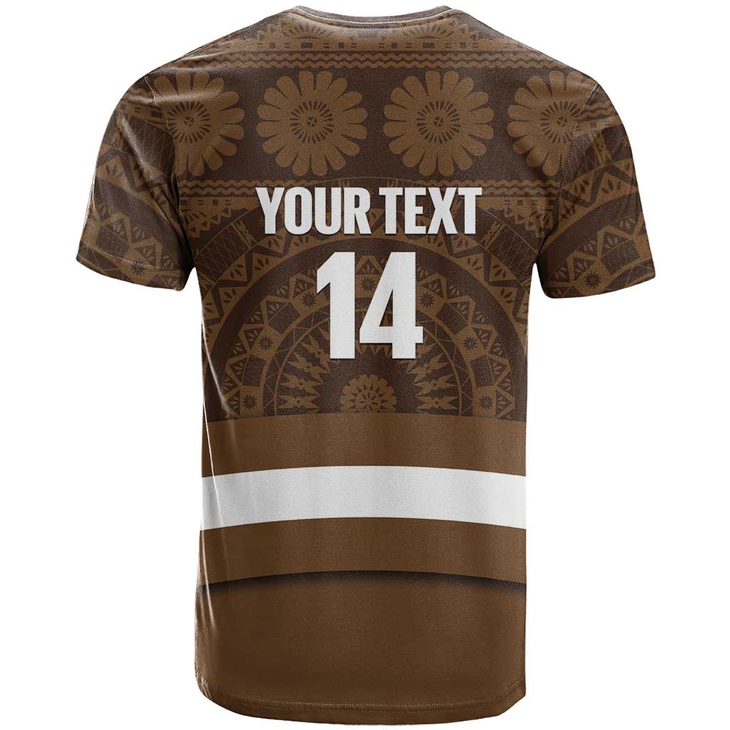 Bula Fiji Football Custom T Shirt One Vanua One Team Tapa Pattern