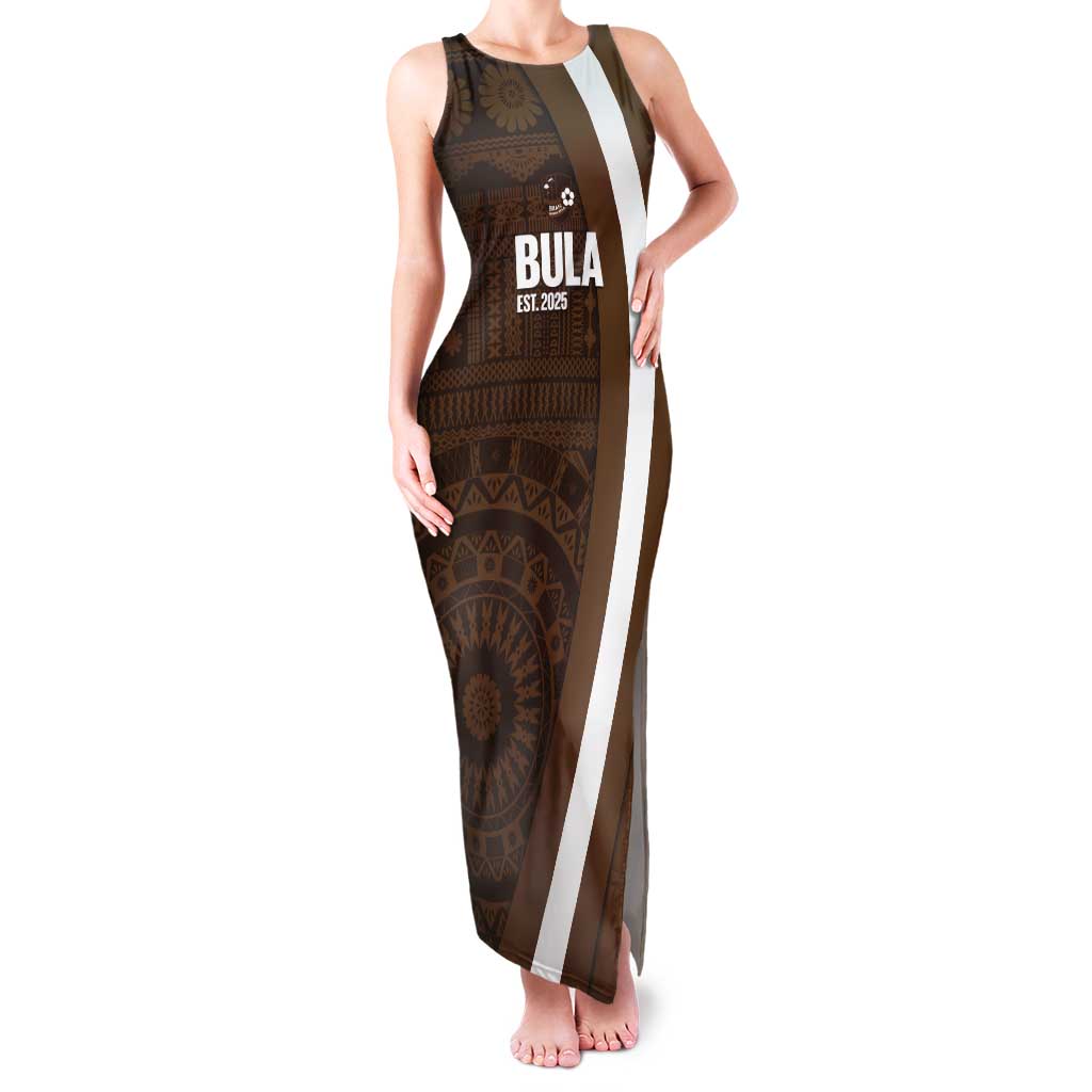 Bula Fiji Football Custom Tank Maxi Dress One Vanua One Team Tapa Pattern