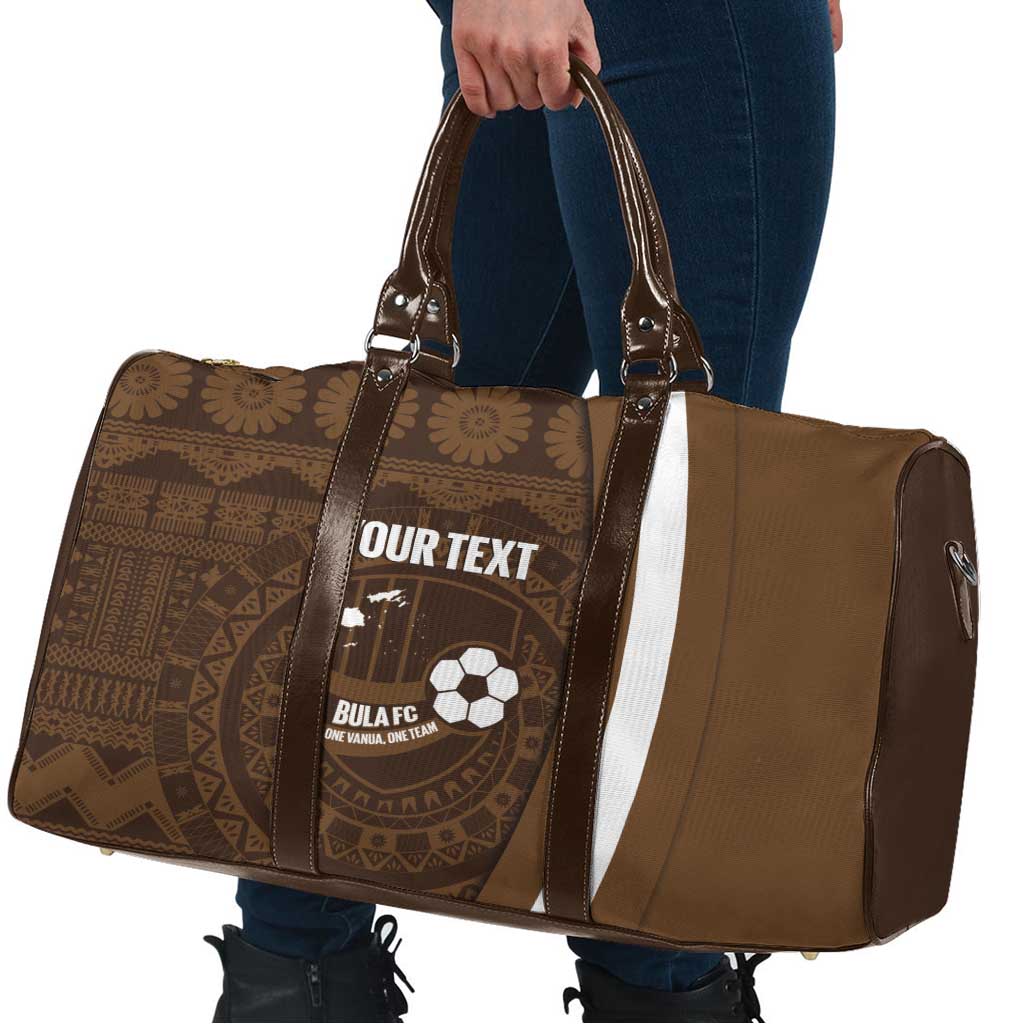 Bula Fiji Football Custom Travel Bag One Vanua One Team Tapa Pattern